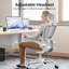 Chaise de bureau, chaise de bureau ergonomique avec support lombaire réglable, chaise d'ordinateur en filet haut dossier avec dossier pivotant pivotant réglable à mi-hauteur, fauteuils rabattables avec accoudoirs, fauteuil de direction pour bureau pers-921462967