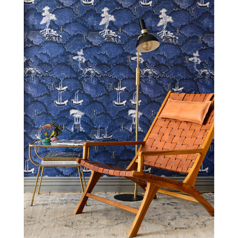 Indigo Addiction Toile Wallpaper Roll