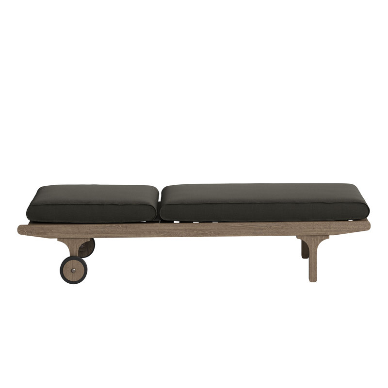 Chaise longue d'extérieur en teck Saratoga, Gris