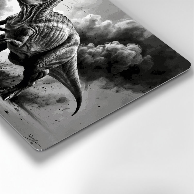 Dinosaure, art mural brun en métal, H 11 po x l 14 po