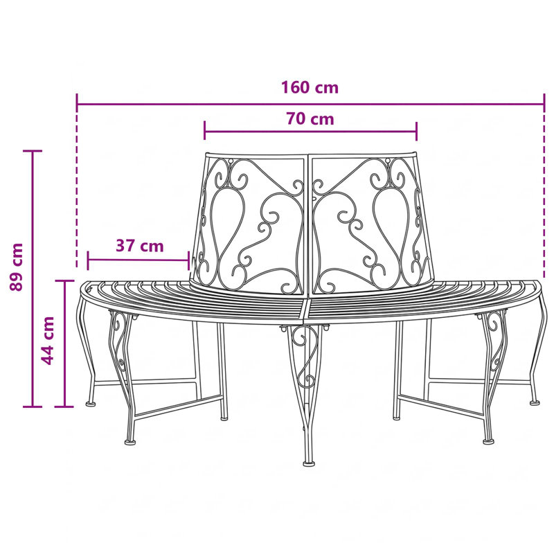 Outdoor Bench, Antique Brown