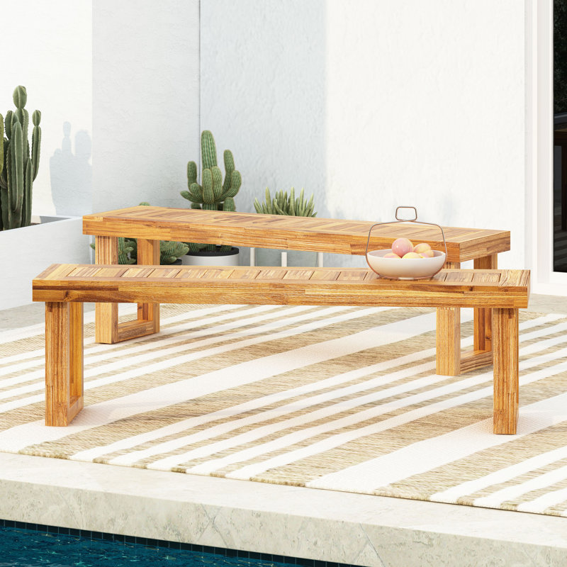 Wood 2 , Natural - Weather- Structure And Design Bench Of 2 Natural, Weather , Slat Panel