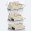 Causeuse-lit 59 po convertible moderne 59 po, canapé-lit escamotable 3 en 1 avec dossier réglable à 5 positions et housses lavables, crème-476223077