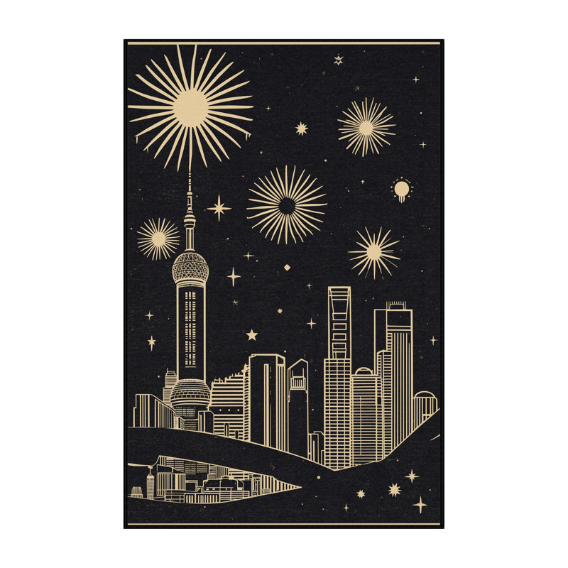 Tapis gris rétro et lavable à la machine Ottavio, 5 x 7