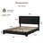 Boucle Upholstered Bed Frame  Soft Rounded Corners Headboard Low Profile Bed Frame No Box Spring Needed-1144969959-1168086045