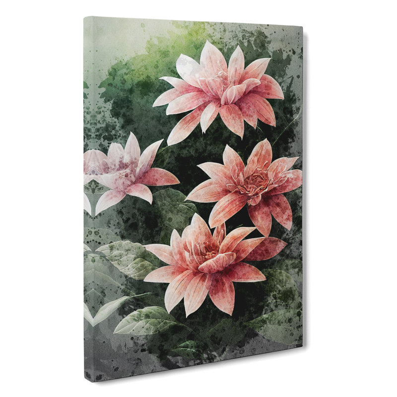 Flowers Water Painting No.3 - Wrapped Canvas, 50cm H x 35cm W x 3cm D