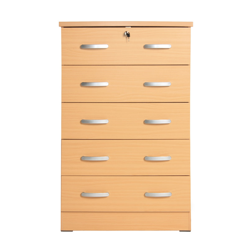 Commode 5 tiroirs Luker, Hêtre