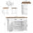 47.2”W Extendable Farmhouse Sideboard with Drop-Leaf & Power Outlets | Mobile Serving Cart & Storage Cabinet-2086864710