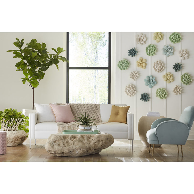 Topsy Turvy Succulent Wall Art, White
