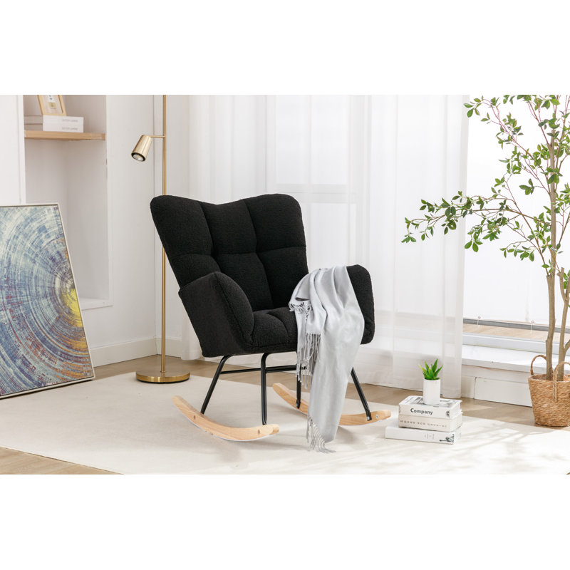 Chaise berçante moderne Marsa, Ours en peluche noir