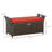 Outsunny 27 Gallon Patio Wicker Storage Bench, Outdoor PE Rattan Patio Furniture, 2-In-1 Large Capacity Rectangle Garden Storage Box With Handles And Cushion, Red-1741065486