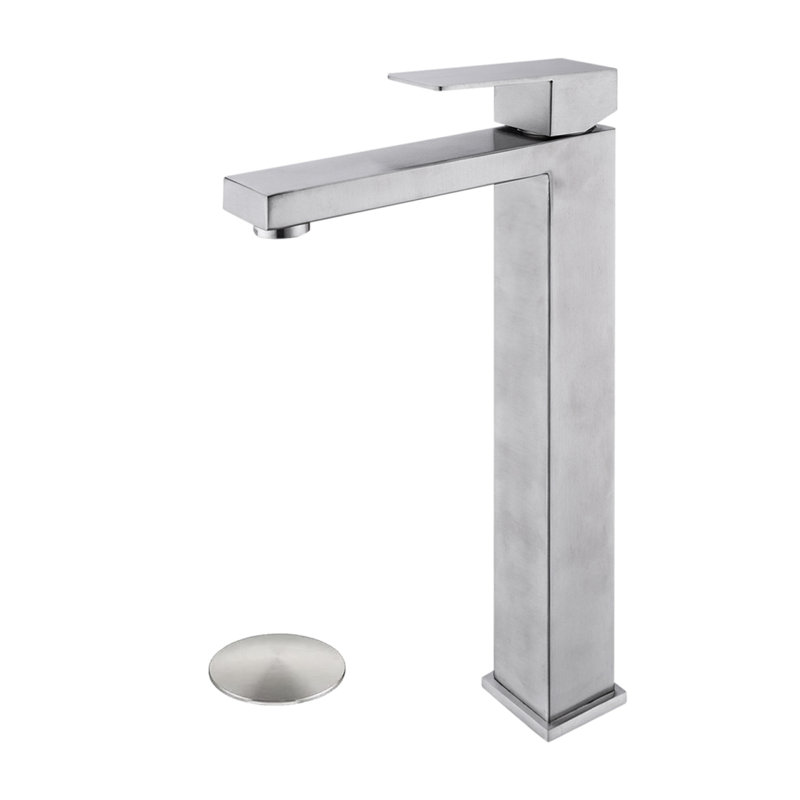 Robinet de salle de bain à poignée simple avec bonde escamotable (sans trop-plein)