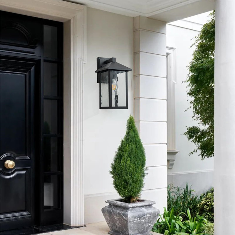 Matte Black 30cm H Outdoor Sconce