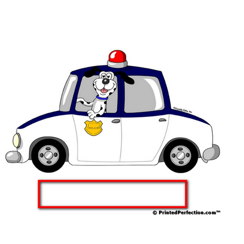 Personalized Friendly Folks Police Car Rhinestone Bordered Key Chain, Yes