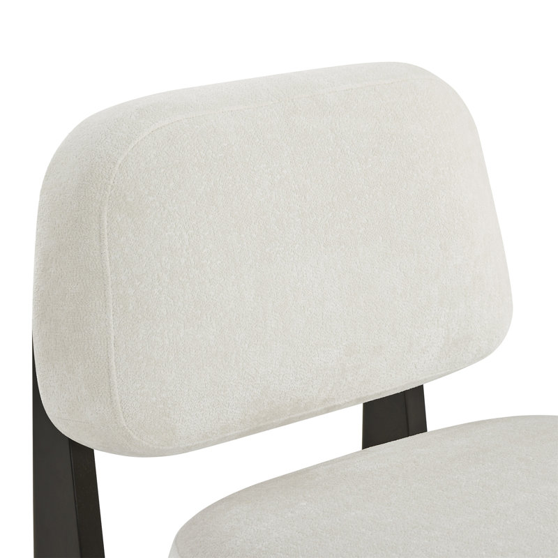 Chaise d'appoint moderne Solara avec structure en bois massif, Blanc