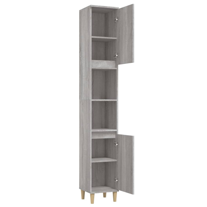 Lamonique Freestanding Bathroom Cabinet, Light Grey