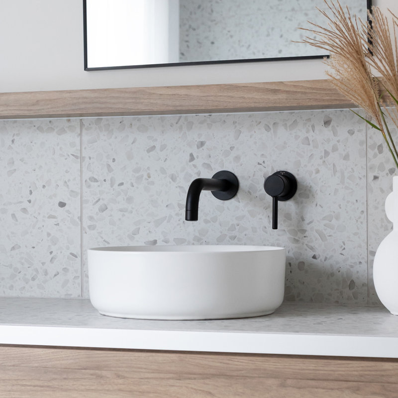 AGUA CANADA Frido Ceramic Circular Vessel Bathroom Sink, Matte White