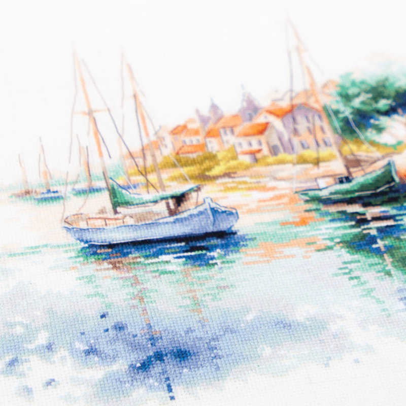 Trousse de broderie au point de croix comptée « Le port tranquille » de Magic Needle 70-18