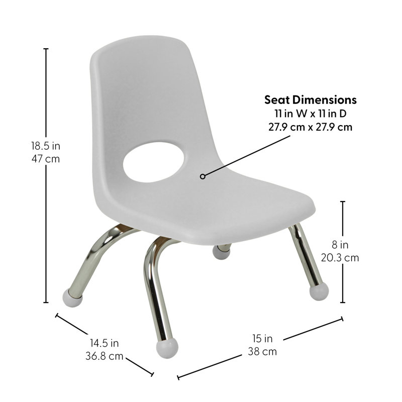 Chaise de classe empilable, Light Grey