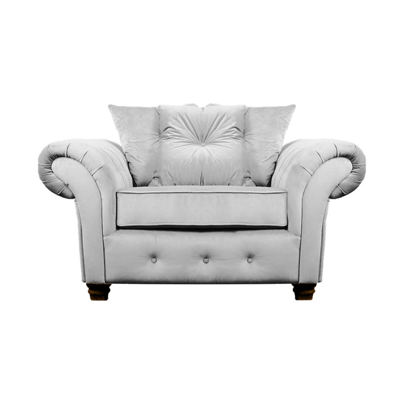 Lila 2 Seater Velvet Loveseat, Silver