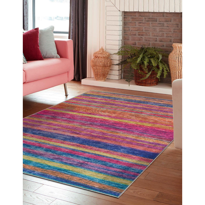 Ikhasa Chenille Abstract Indoor Rug, Rectangle 3'6" x 5'6"