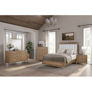 5 Piece Bedroom Set Aurora 5 Piece Latte Bedroom Set W/ Decorative Strap