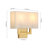 2 - Light Contemporary Linen Rectangle Wall Sconce Fabric Shade