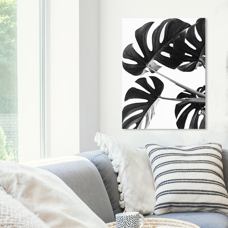 Feuille de Monstera I - Impression sur toile, H 15 po x l 10 po, Toile tendue