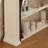 Beige + Black Solid Wood Freestanding Fireplace