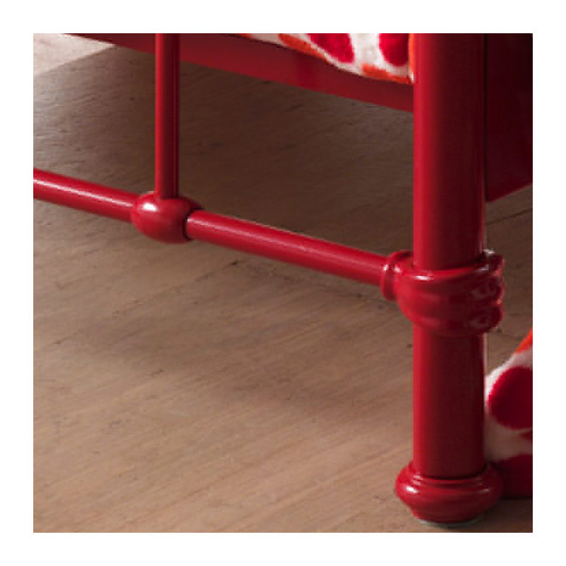 New York Metal Frame Bed, Red, European Single (90 x 200cm)