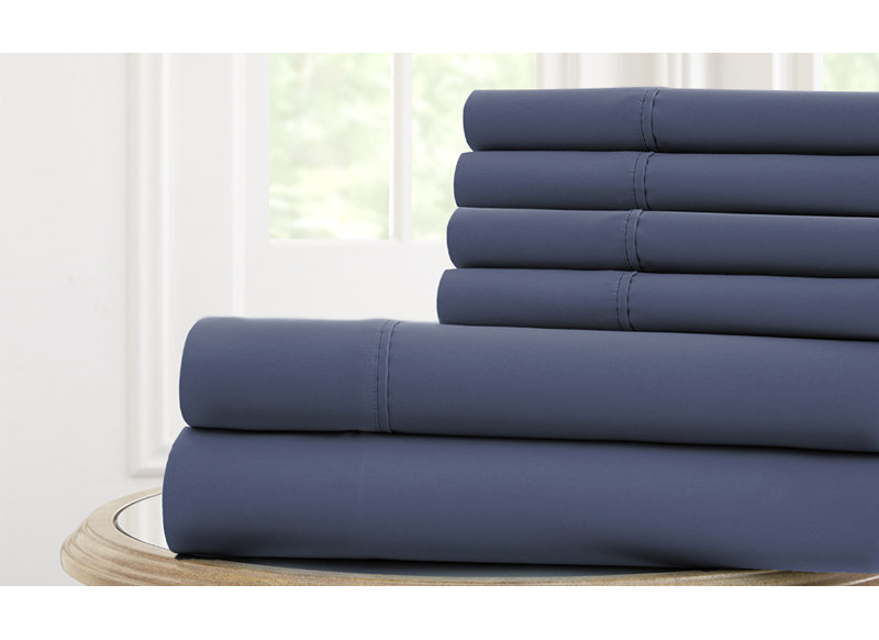 Cool Comfort Microfiber Sheet Set, Cal.King Sheet Set + 1 Fitted Sheet + Pillowcase, Blue Hill