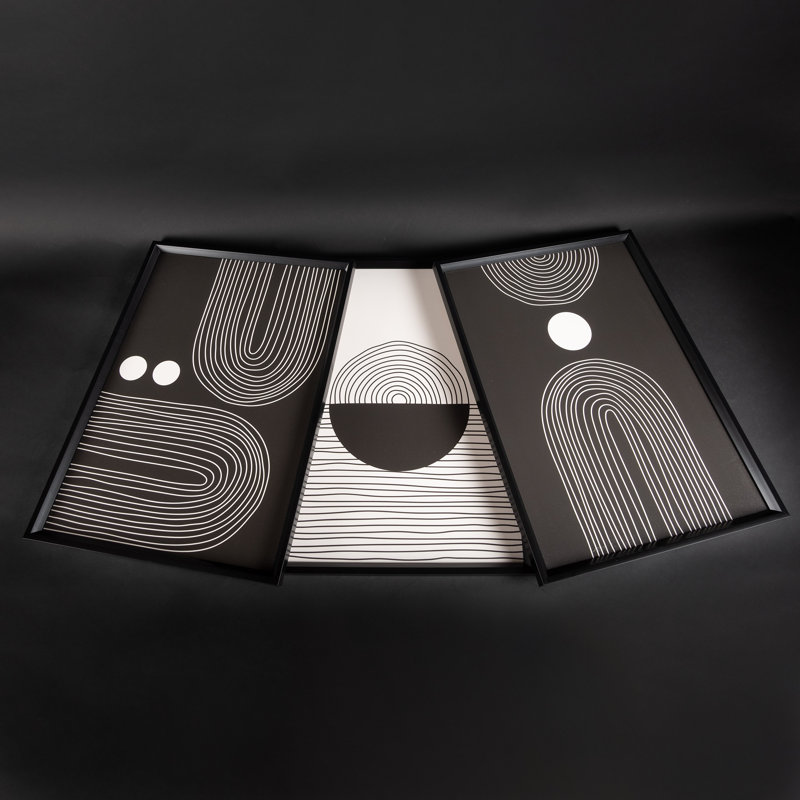Circular - 3 Piece Single Picture Frame Painting Set on Wood