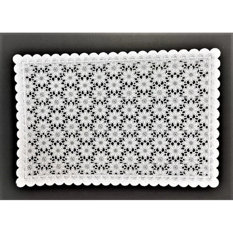 Napperon en PVC 45 x 30 cm, blanc / C, forme carrée, Blanc