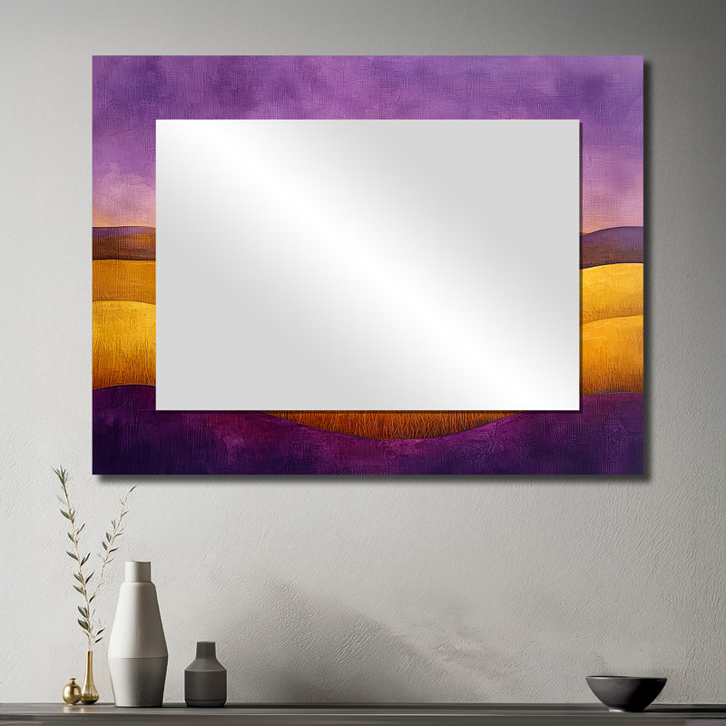 «Countryside Golden Hills At Twilight II», art mural en miroir, imprimé sur métal, 30 po x 40 po