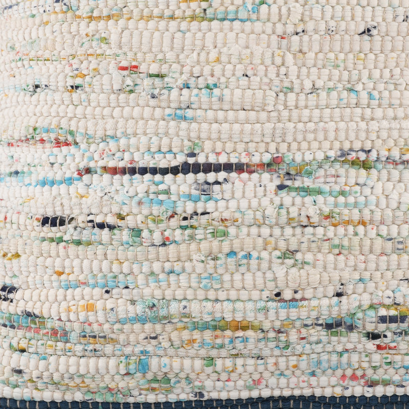 Coussin en coton abstrait coloré avec pampilles, Bleu / Beige, Housse de coussin seulement - sans coussin