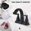 Robinet de lavabo pour salle de bain 2 poignées 4 pouces à 2 poignées avec bonde escamotable-118499469