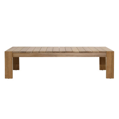 Table basse d'extérieur en bois de teck de 57 po Zahara, naturel