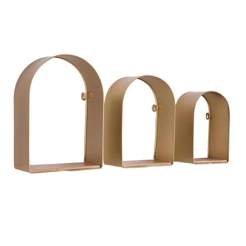 Aurelia Arch Metal Modern Wall Shelf Set