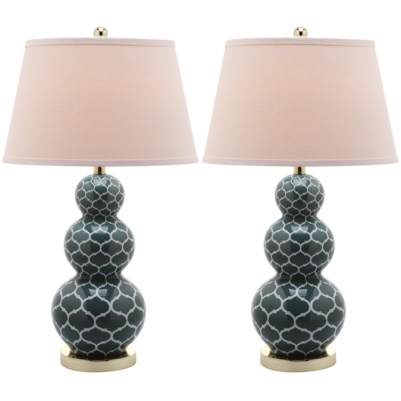 Ensemble de 2 lampes de table Kayzleigh Moroccan, Bleu marine