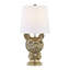 Lampe de table 20 po en résine dorée avec lunettes et abat-jour en lin-1236641853-1236641852