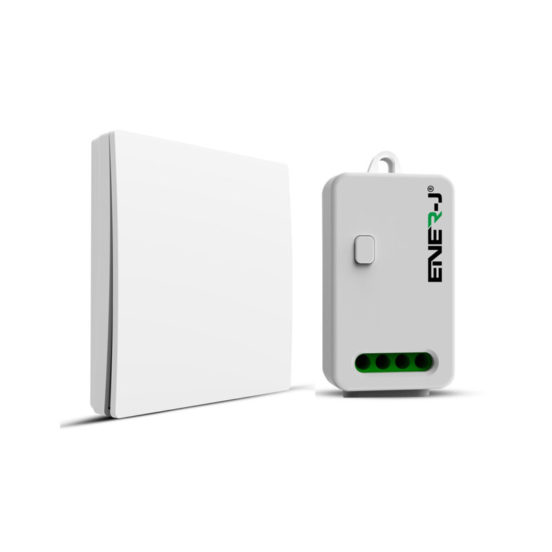 Ener-J 1 Gang Wireless Kinetic Switch White 500W Non-Dimmable RF Receiver