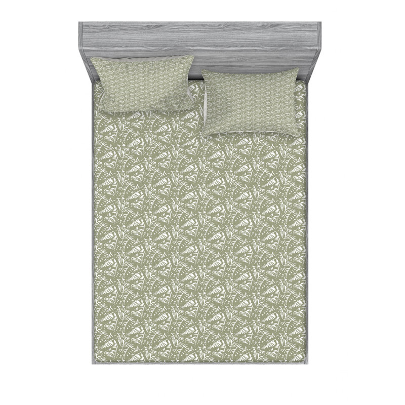 Ensemble de draps à motif floral tropical, Ensemble de draps pour lit double avec un drap-hou