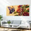 Ensemble de 3 tableaux sur toile tendue représentant des papillons et des fleurs-848822923
