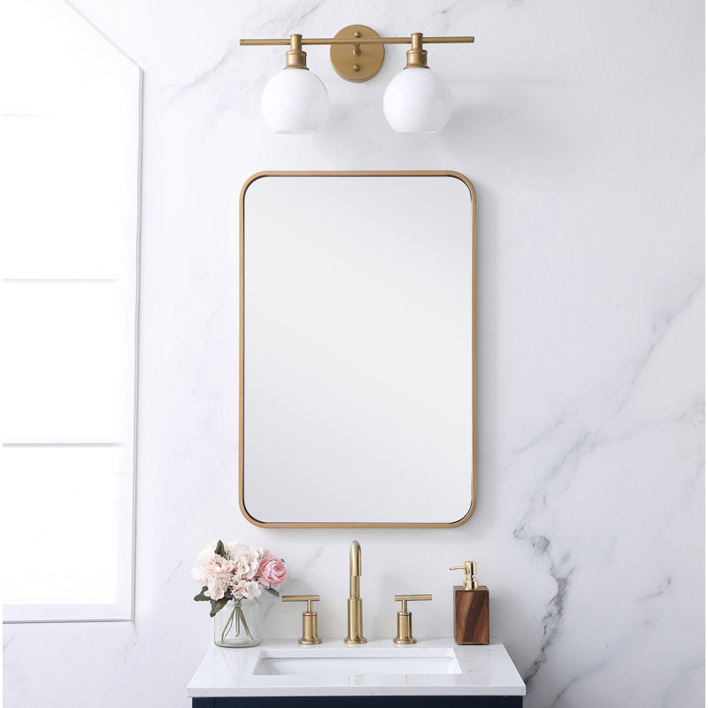 Miroir mural Sabine, Laiton, 30 po x 20 po