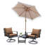 Ensemble de 4 chaises pivotantes d'extérieur 360 avec parasol 4 pièces-1471533238-1471533239