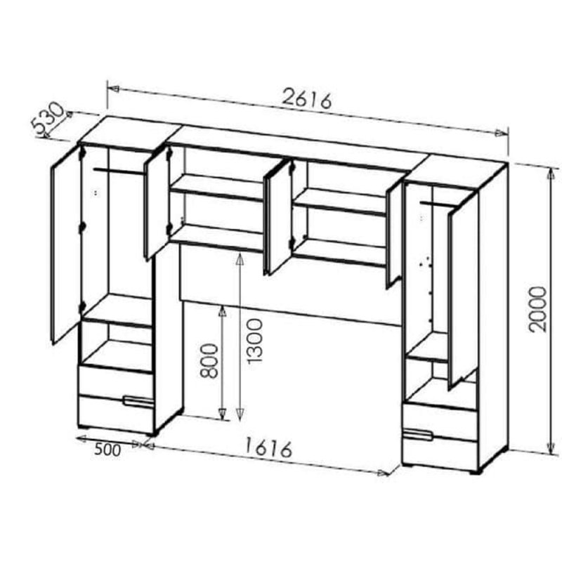 Adariaha 6 Door Manufactured Wood Wardrobe