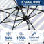 Parasol de table d'extérieur avec manivelle et fonction d'inclinaison pour le jardin au bord de la piscine-1797166044