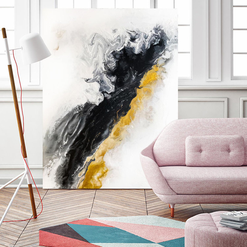 «Pink Black And Grey», reproduction d'art sur toile géante