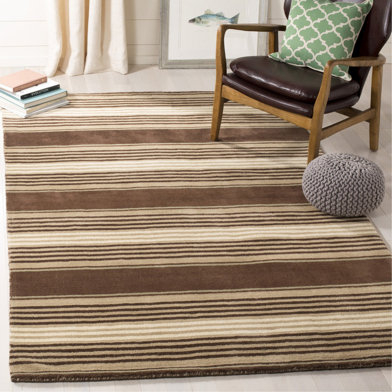 Mcneil Martha Stewart Hand Tufted Wool Striped Rug, Rectangle 5' x 8'