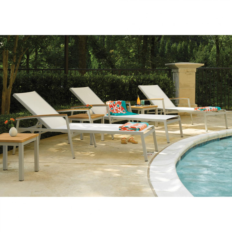 Travira Outdoor Chaise Lounge, Natural, Flint